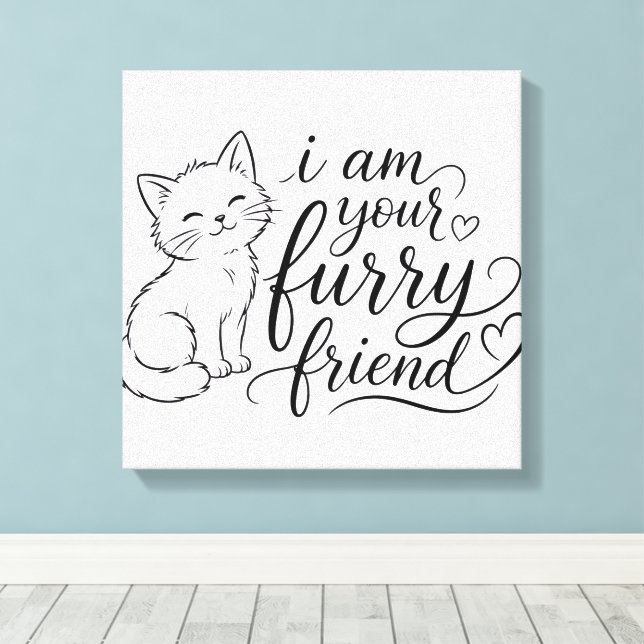 Toile Je Suis Votre Ami à Fourrure Design de Chien Migno (Insitu (Plancher de Bois))