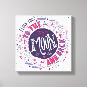 Toile Je t'aime à la lune et au dos 4