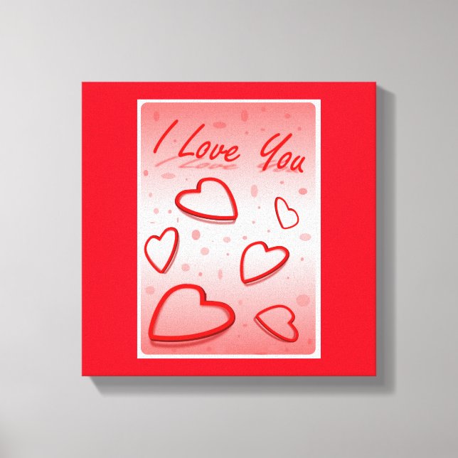 TOILE "JE T'AIME" COEURS DE VALENTINE (Recto)