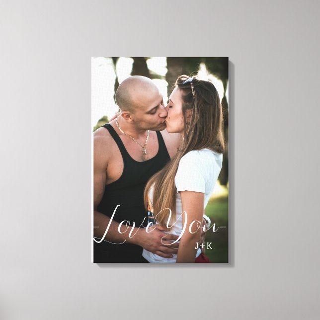 Toile Je t'aime, couple d'amour (Recto)