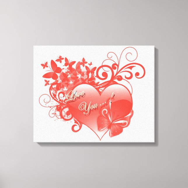 TOILE JE T'AIME DANS LE COEUR ROUGE (Recto)