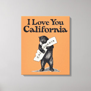 Toile Je t'aime étreinte d'ours de la Californie