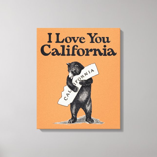 Toile Je T'Aime Gros Ours En Californie (Recto)