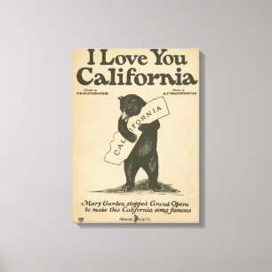 Toile Je t'aime la Californie