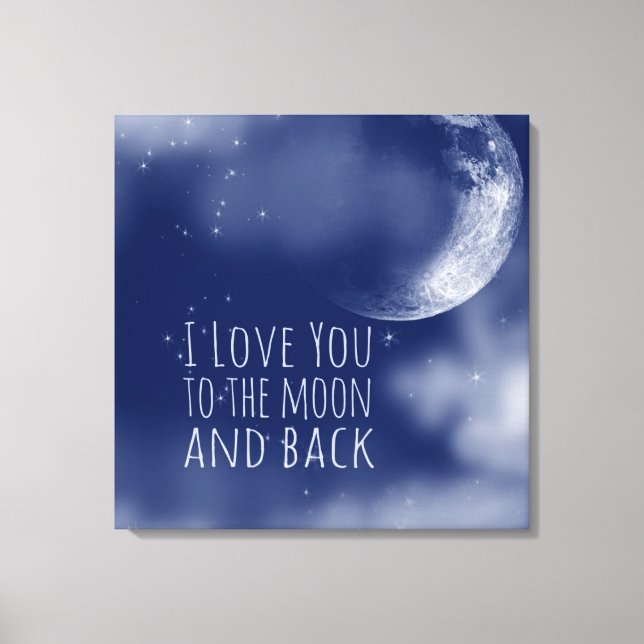 Toile Je t'aime sur la Lune et sur le dos (Recto)