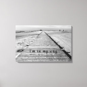 Toile Je vais à la plage en noir et blanc photo