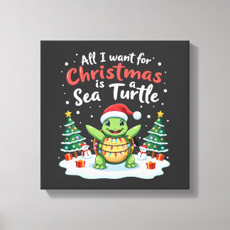 Toile Je Veux Pour Noël Est Un Arbre De Noël Tortue Mari
