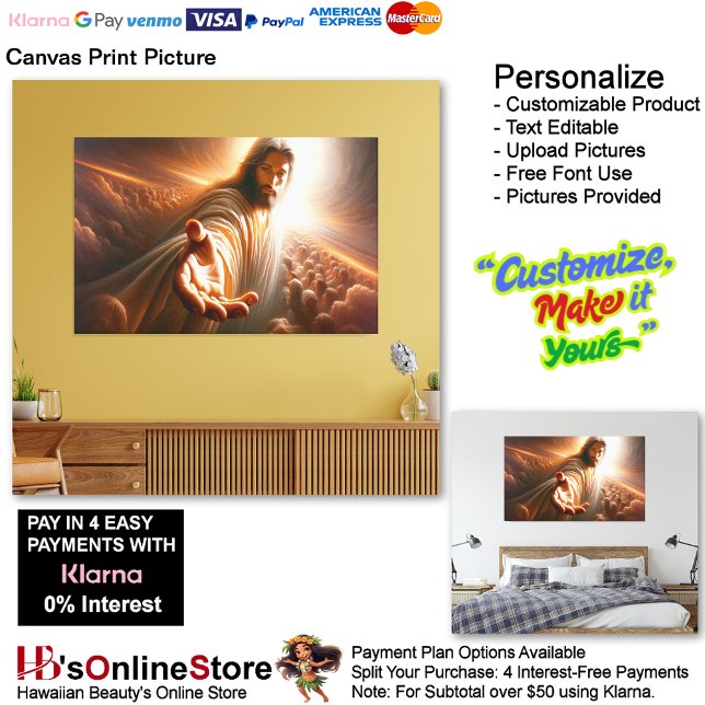 Toile Je veux tenir ta main Image 2 (Jesus I want To Hold Your Hand Christian Picture Canvas Print 2.)