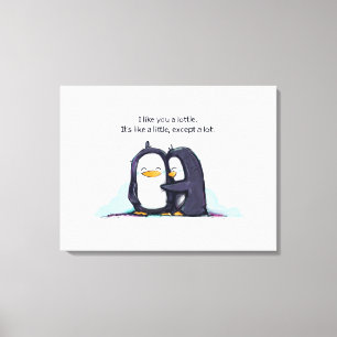 Toile Je vous aime des pingouins d'un Lottle - copie