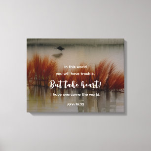 Toile Jean 16:33 J'ai surmonté la Bible Verse Christian
