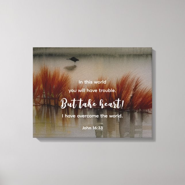 Toile Jean 16:33 J'ai surmonté la Bible Verse Christian (Recto)