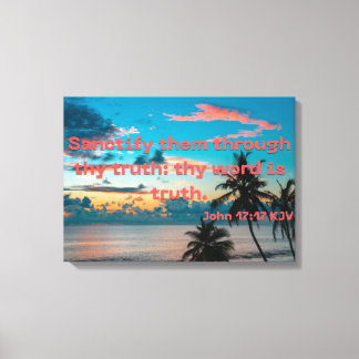 Toile Jean 17:17 Bible Verse Écriture KJV Canvas Pic