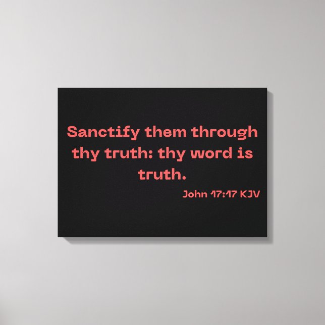 Toile Jean 17:17 Bible Verse Écriture KJV Wall Art (Recto)