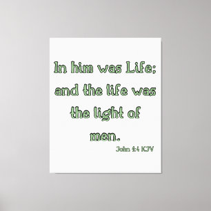 Toile Jean 1:4 Bible Verse KJV Wall Art