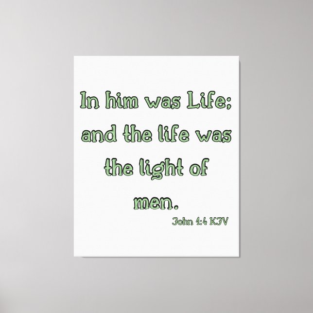 Toile Jean 1:4 Bible Verse KJV Wall Art (Recto)