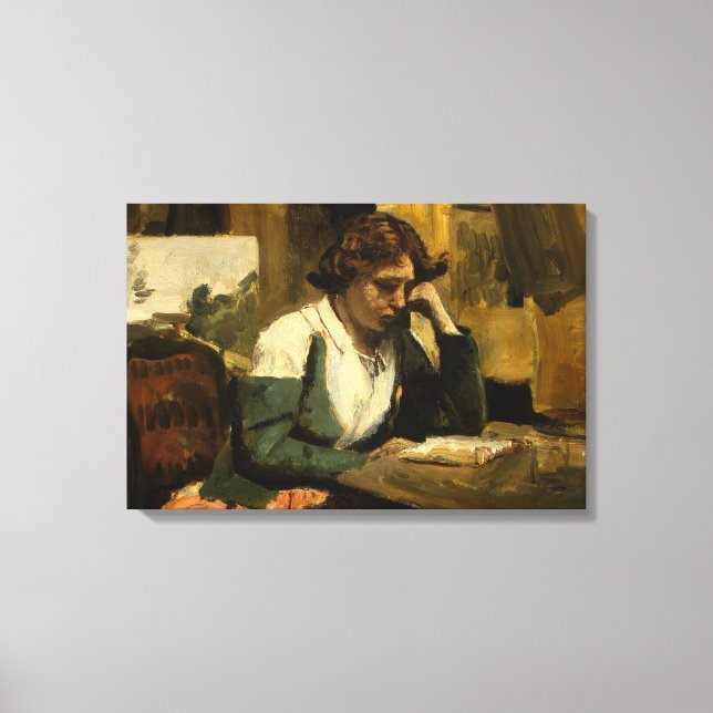 Toile Jean-Baptiste-Camille Corot - Lecture Jeune Fille (Recto)