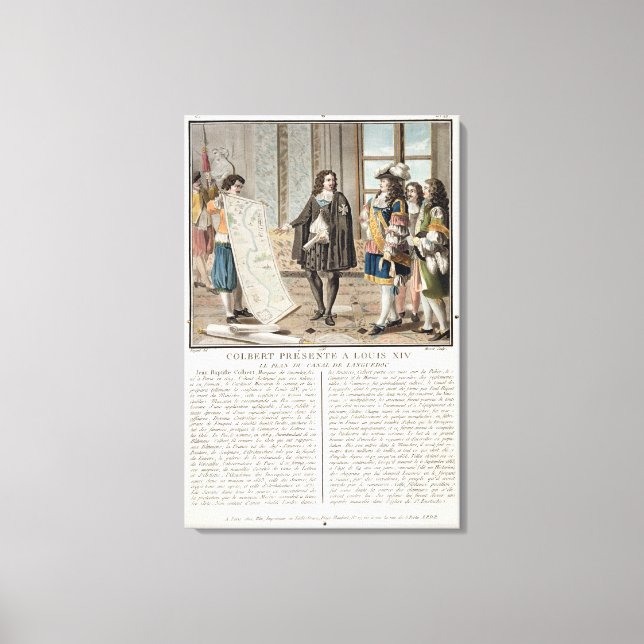 Toile Jean Baptiste Colbert (1619-83) présente la carte  (Recto)