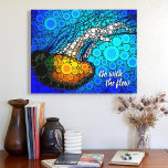 Toile Jellyfish Ocean Aller Avec Le Script De Flux Color<br><div class="desc">"Va avec le flux." Prenez une leçon de cette méduse jaune orangé flottant dans l'océan bleu turquoise et laissez la vie suivre son cours chaque fois que vous regardez cette citation colorée et inspirante, toile d'art photo. Fait un grand cadeau stimulant et inspirant! Vous pouvez facilement personnaliser cette toile murale...</div>