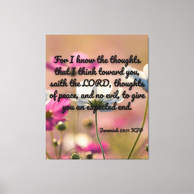 Toile Jérémie 29:11 Bible Verse KJV Pic Wall Art (Recto)