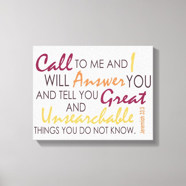 Toile Jérémie 33:3 (Recto)