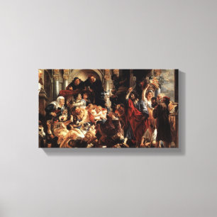 Toile Jésus a conduit des commutateurs d'argent le