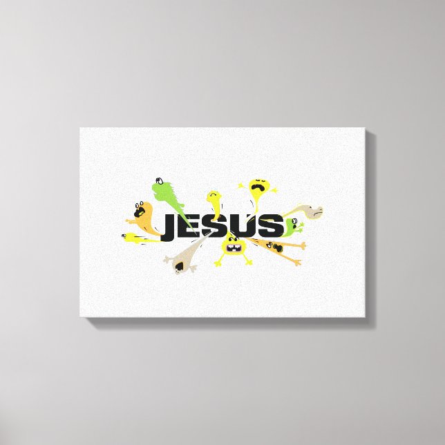 Toile Jésus effrayant (noir) (Recto)