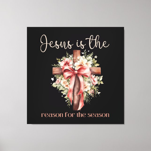Toile Jésus est la raison de la croix de Noël de saison (Recto)
