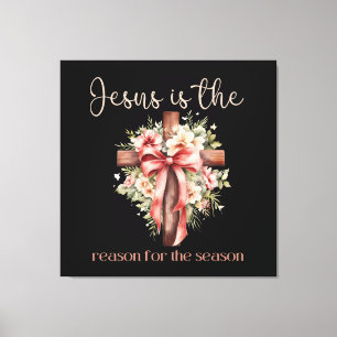 Toile Jésus est la raison de la croix de Noël de saison