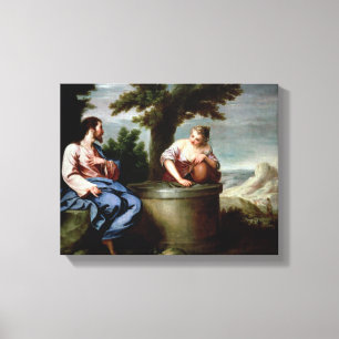 Toile Jésus et la femme samaritaine