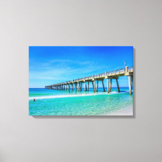 Toile Jetée de Pensacola Beach - Photographie couleur pa