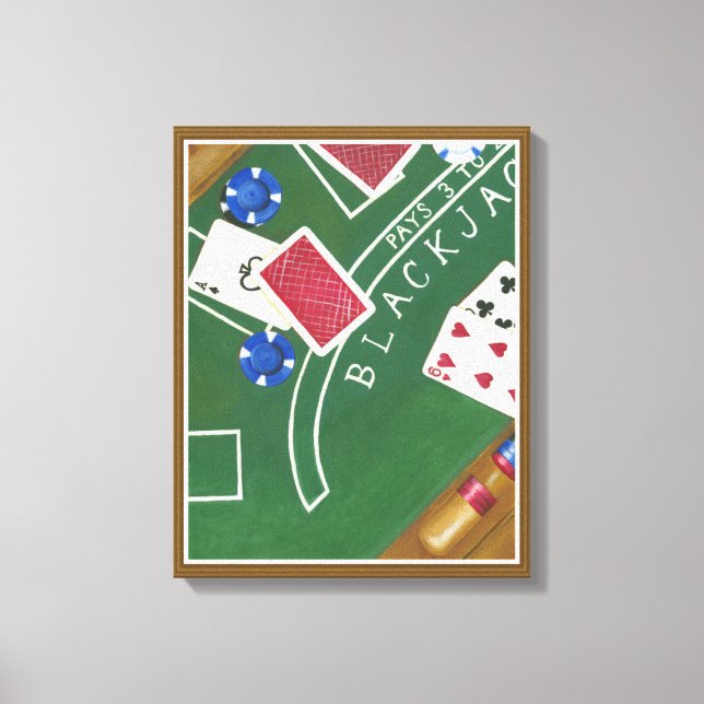 Toile Jeu de Blackjack avec chips par Chariklia Zarris (Recto)
