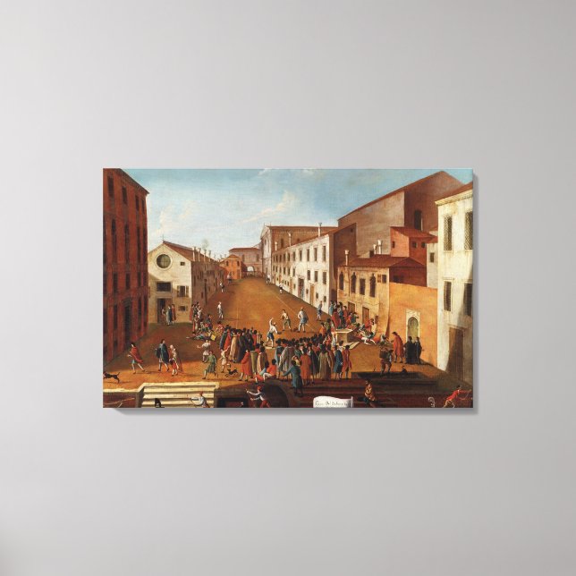 Toile Jeu de Bowls dans le Campo dei Gesuiti, Venise (Recto)