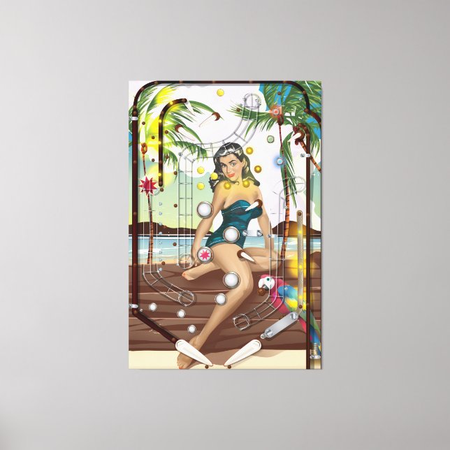 Toile Jeu de flipper vintage (Recto)