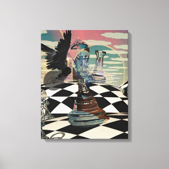 Toile Jeu d'échecs surréaliste (Recto)