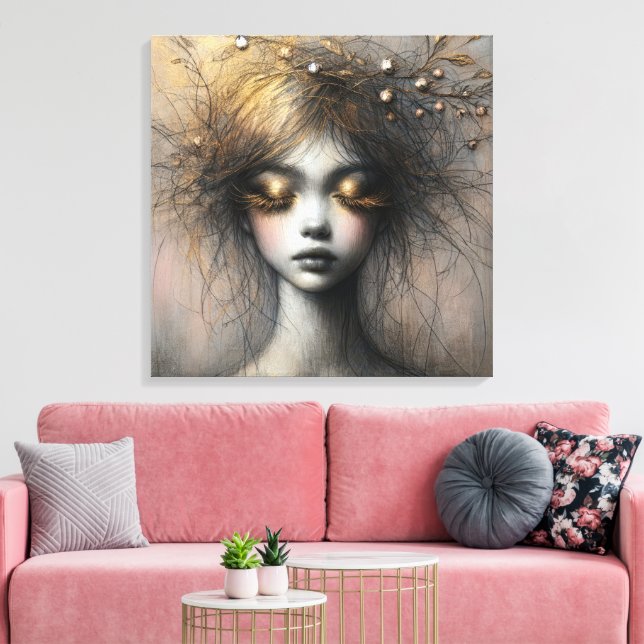 Toile Jeune Femme Aux Cils D'Or (Insitu(Salon))