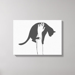 Toile Jeune femme levant le chat - Choisir la couleur ar