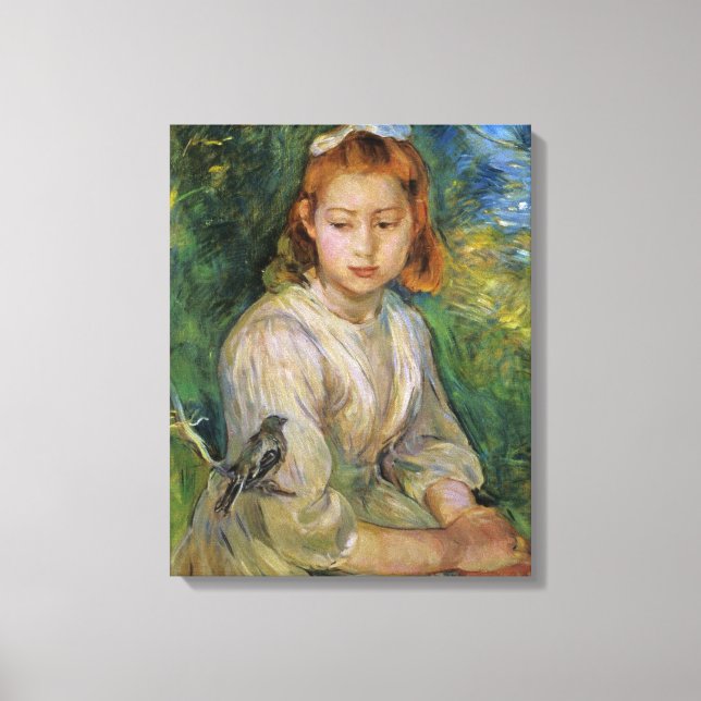 Toile Jeune fille avec un oiseau (par Berthe Morisot) (Recto)