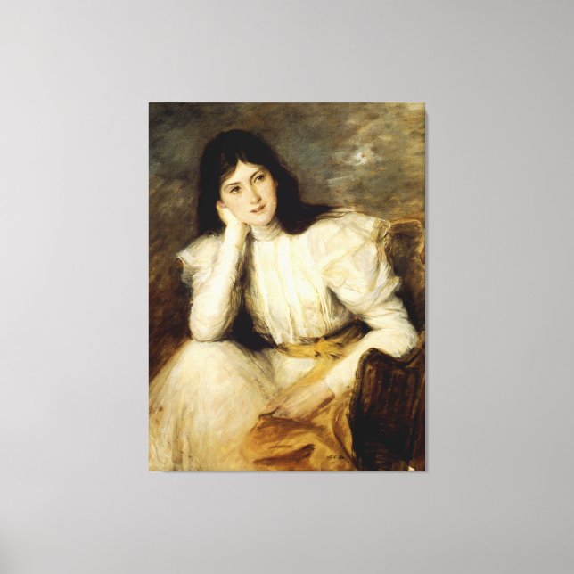 Toile Jeune Fille Reveuse, Portrait de Berthi Capel (Recto)
