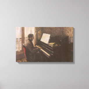 Toile Jeune homme jouant au piano par Gustave Caillebott