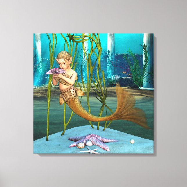 Toile Jeune sirène Fantastique sous-marine pour enfants (Recto)