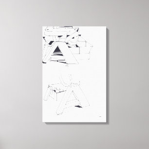 Toile Jeux du bâtiment AA Monogramme Dessin 11 Canvas