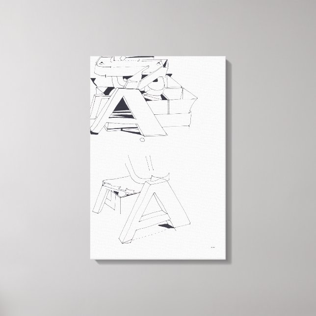 Toile Jeux du bâtiment AA Monogramme Dessin 11 Canvas (Recto)