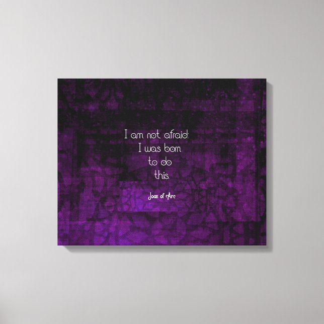 Toile Joan de Arc Inspirant Citation sur la peur (Recto)