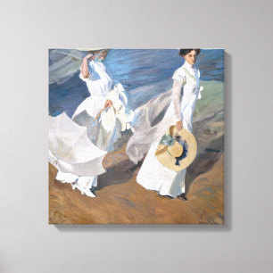Toile Joaquin Sorolla - Femmes marchant sur la plage