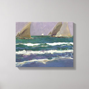 Toile Joaquin Sorolla - Voiles de navires dans la mer
