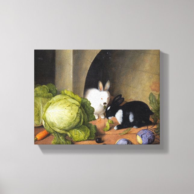Toile Johann Georg Seitz Vegetable Still Life avec Bunny (Recto)