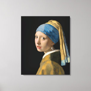 Toile Johannes Vermeer - Fille avec une oreille perle