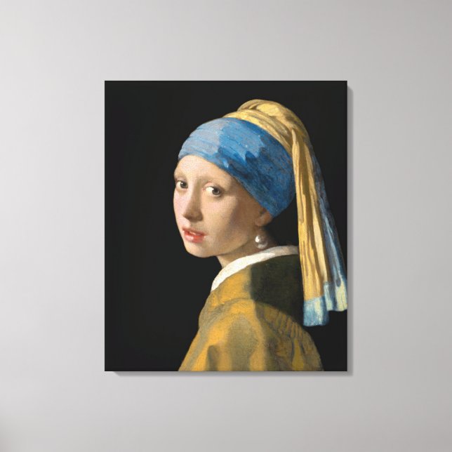 Toile Johannes Vermeer - Fille avec une oreille perle (Recto)
