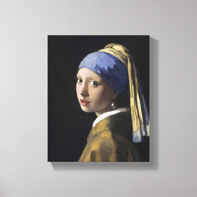 Toile Johannes Vermeer - Fille avec une oreille perle (Recto)