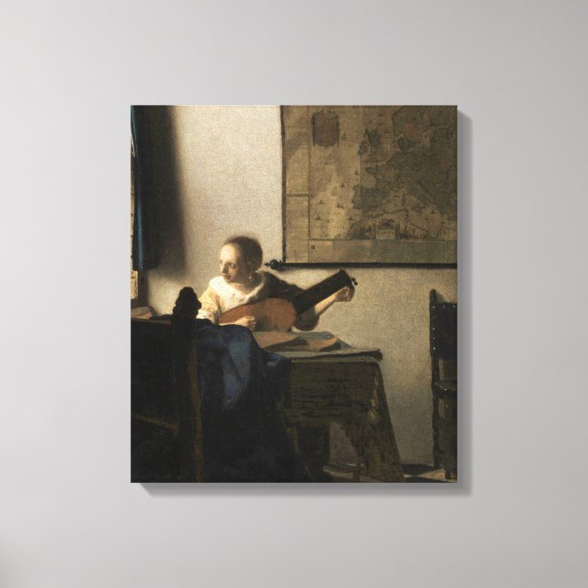 Toile Johannes Vermeer - Jeune femme avec un trait (Recto)